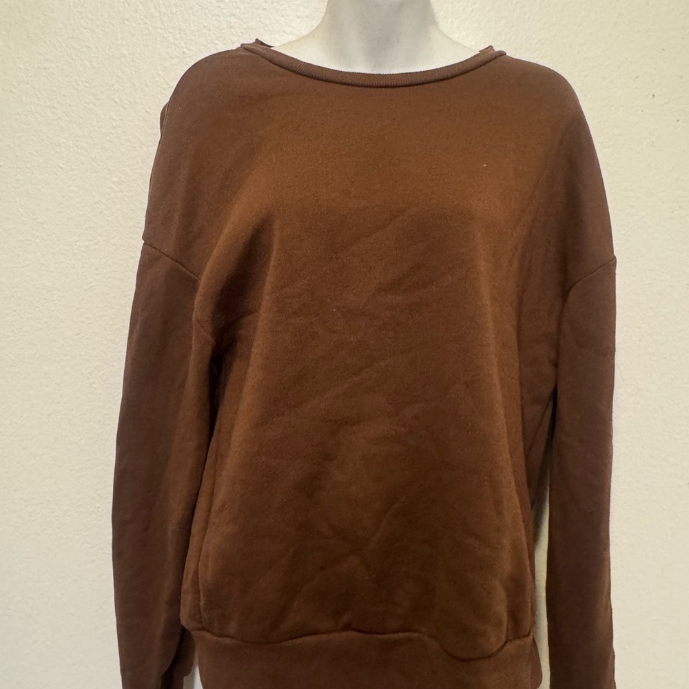 SHEIN Chocolate Brown Crew Neck Sweater